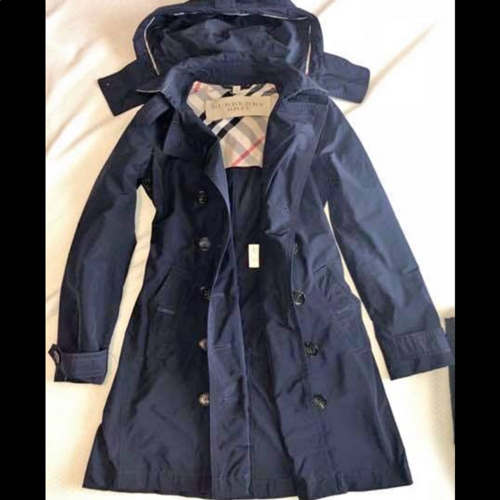 Beautiful Burberry  Brit trench coat with hood.
